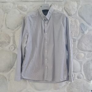 RW&CO. Men's Light Gray Striped Shirt